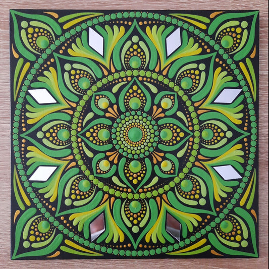 ***** 8" Citron Green Mandala
