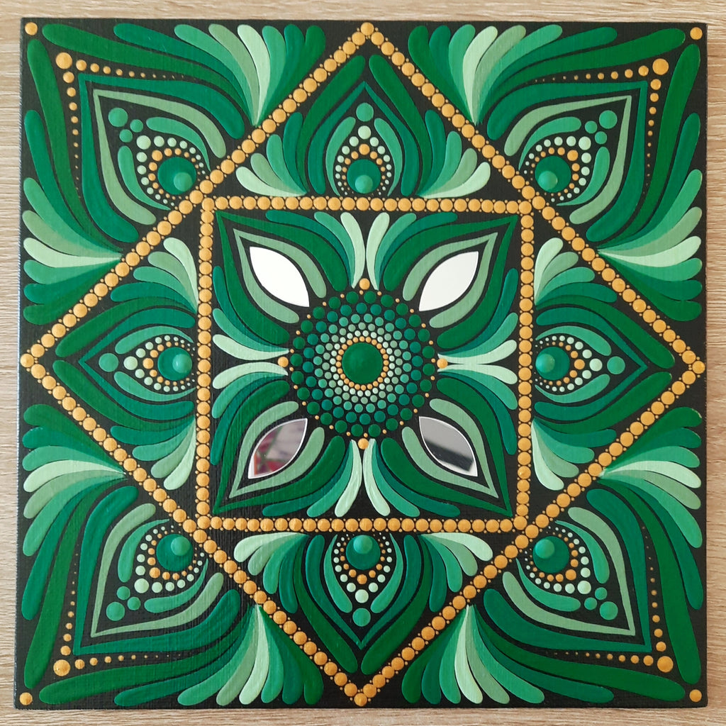 8" Earthy Green Mandala