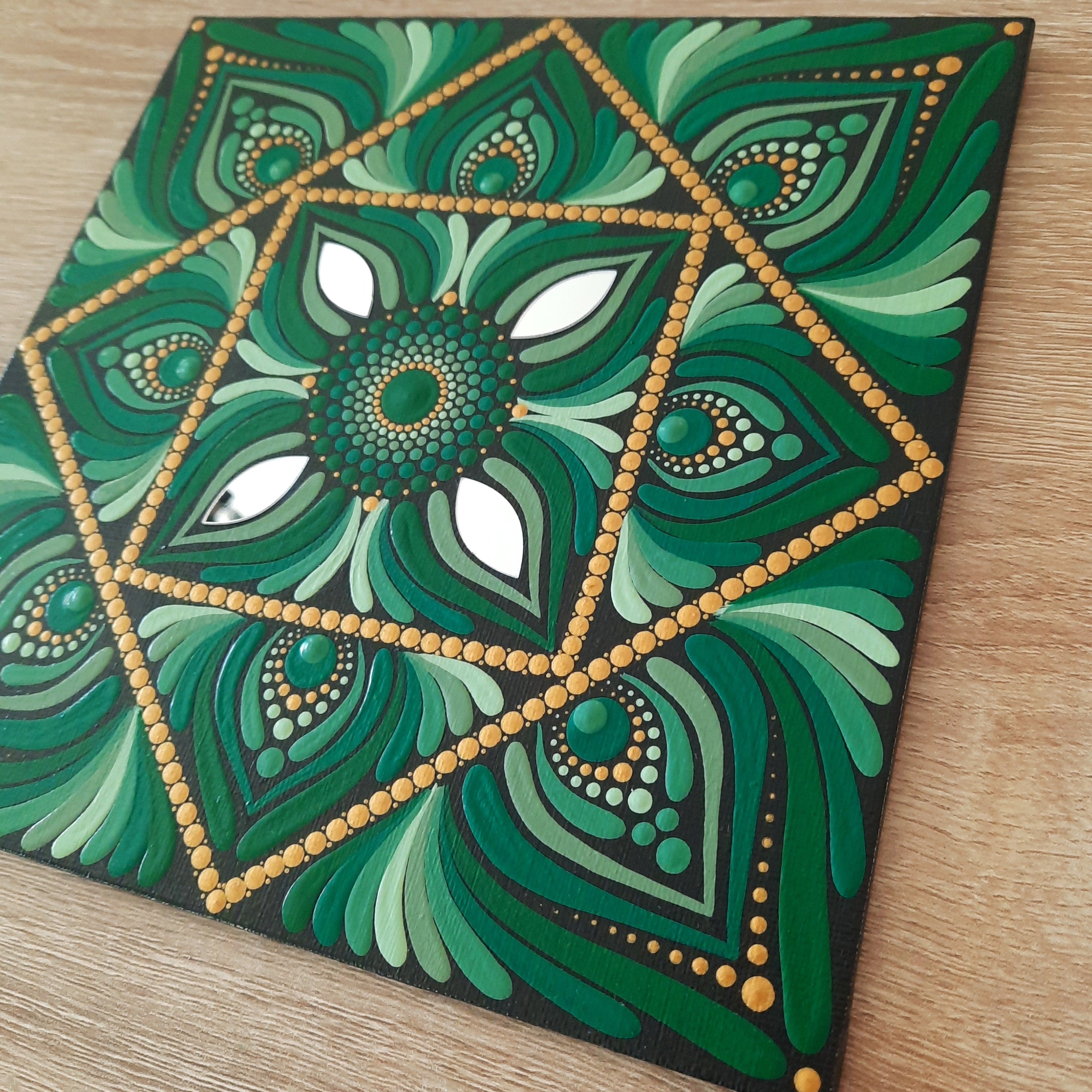 8" Earthy Green Mandala