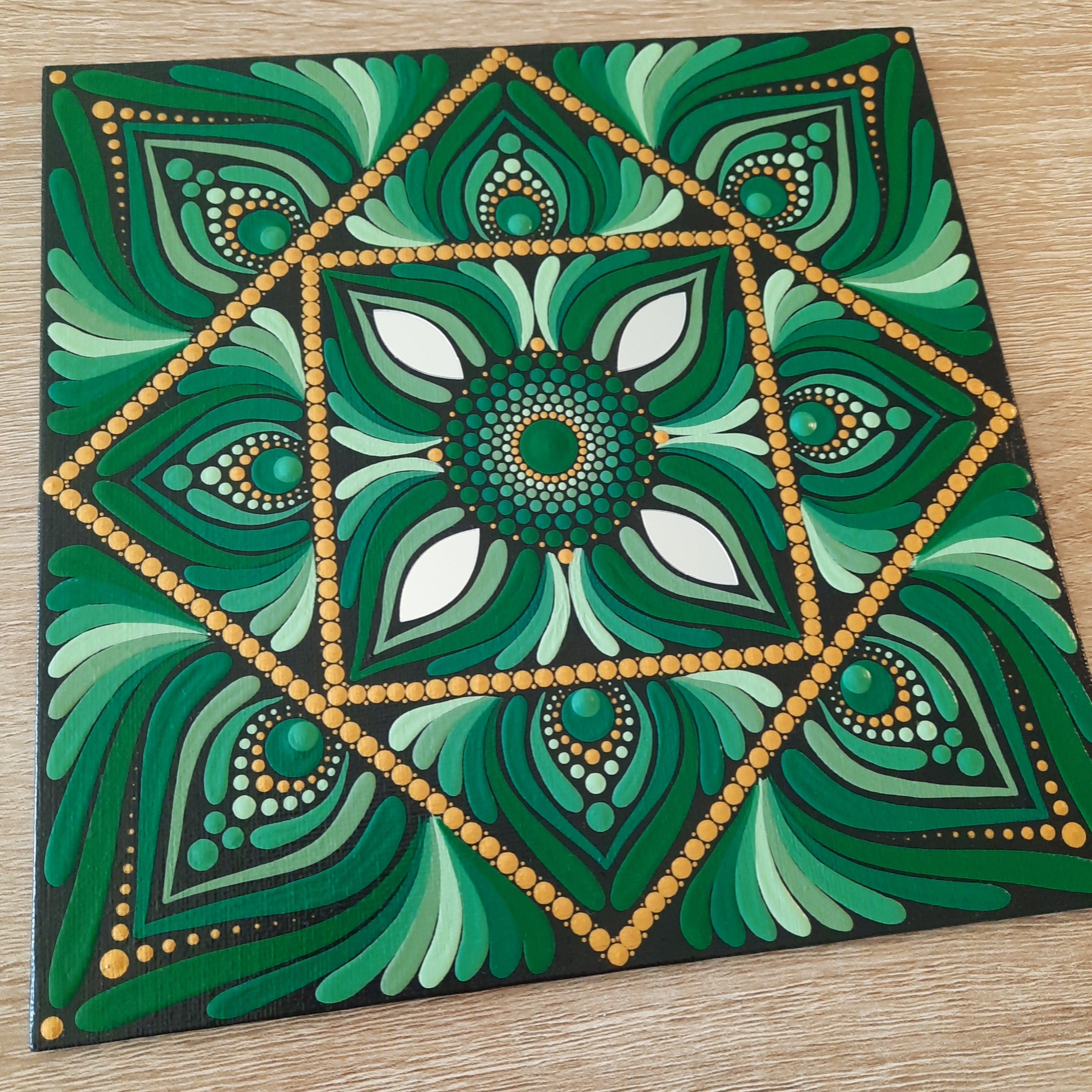 8" Earthy Green Mandala