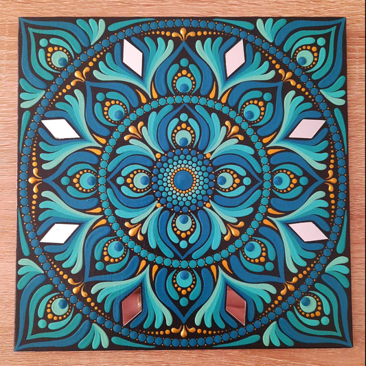 ***** 8" Teal Mandala