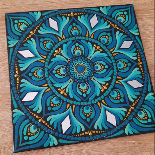 ***** 8" Teal Mandala