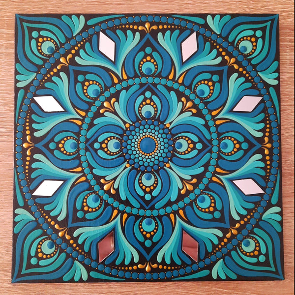 8" Teal Mandala