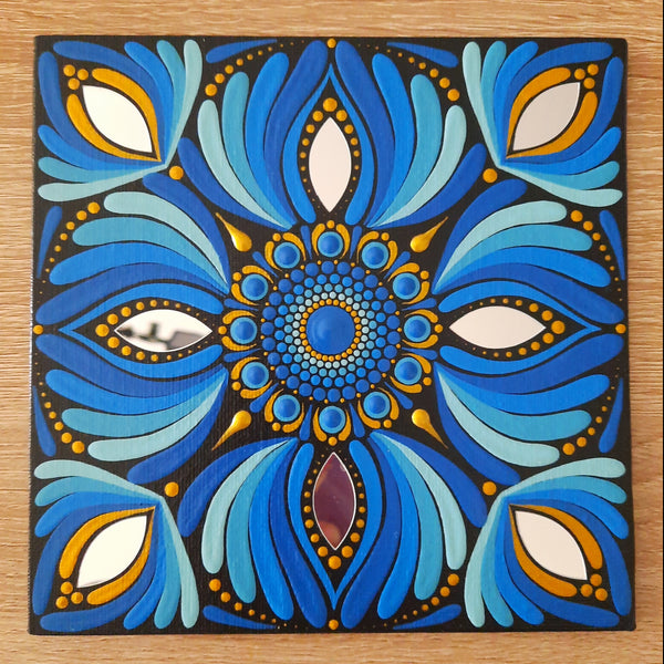 6" Blue Mandala