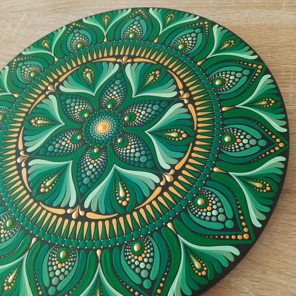 12" Earthy Green Mandala