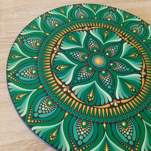 12" Earthy Green Mandala