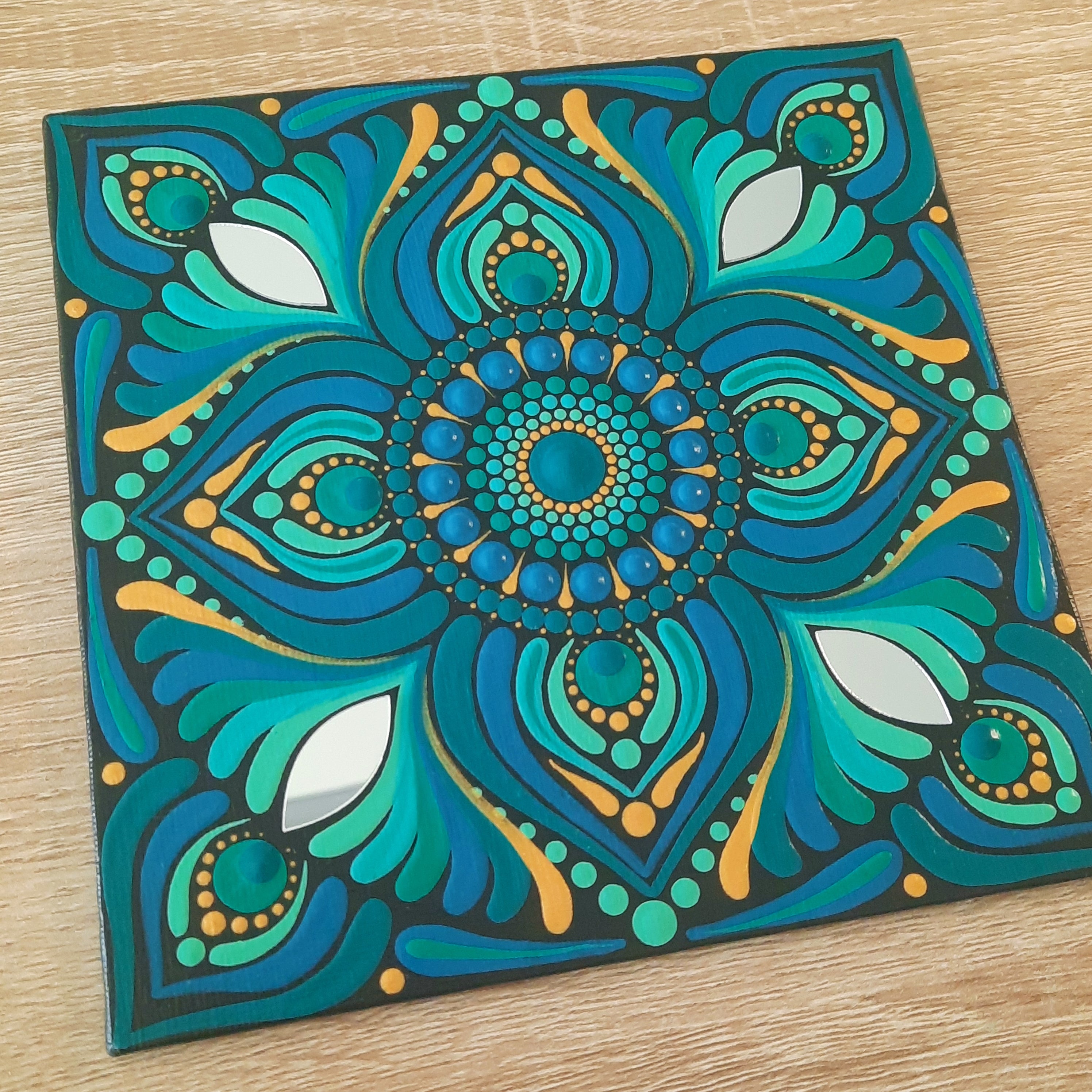 6" Teal Mandala