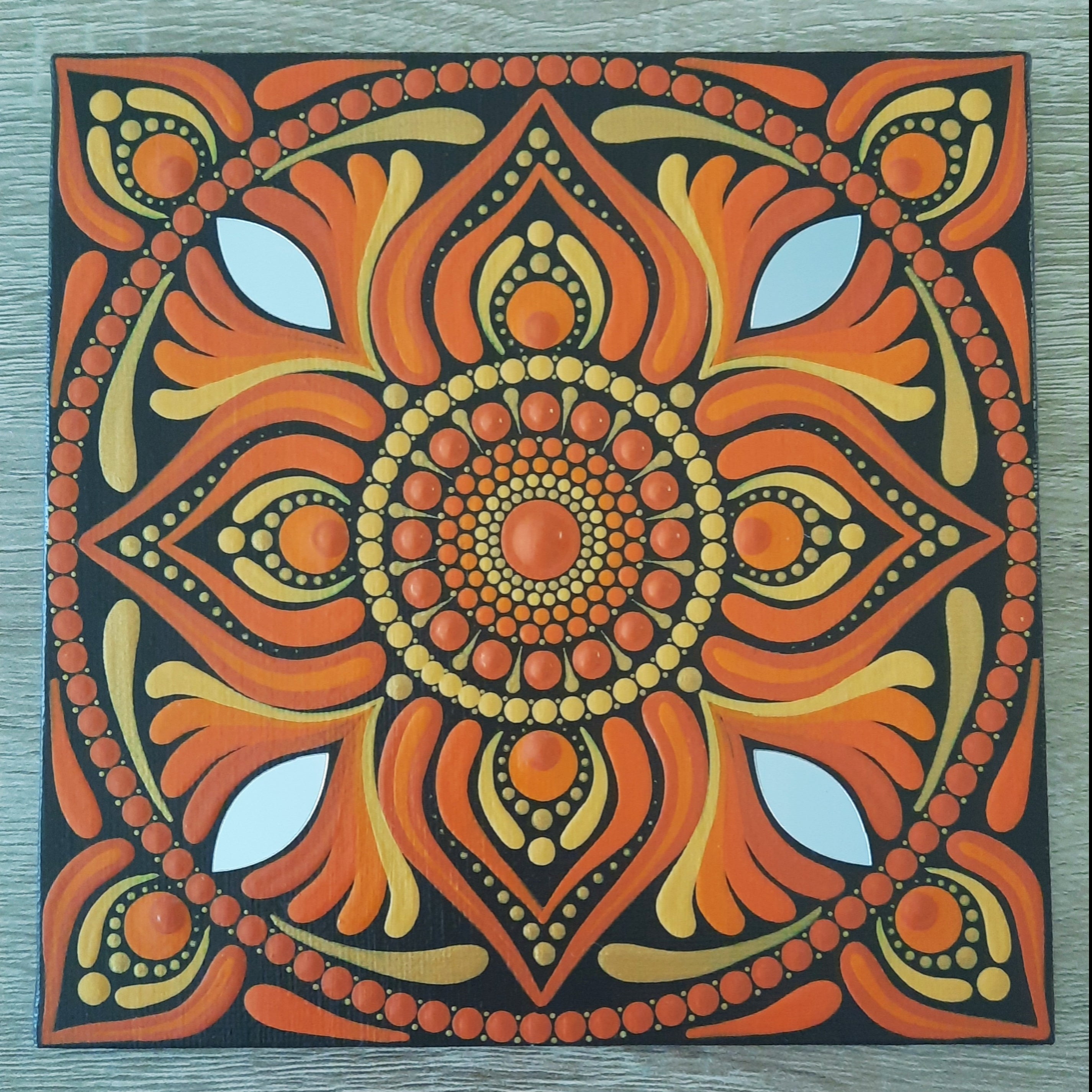6" Orange Mandala