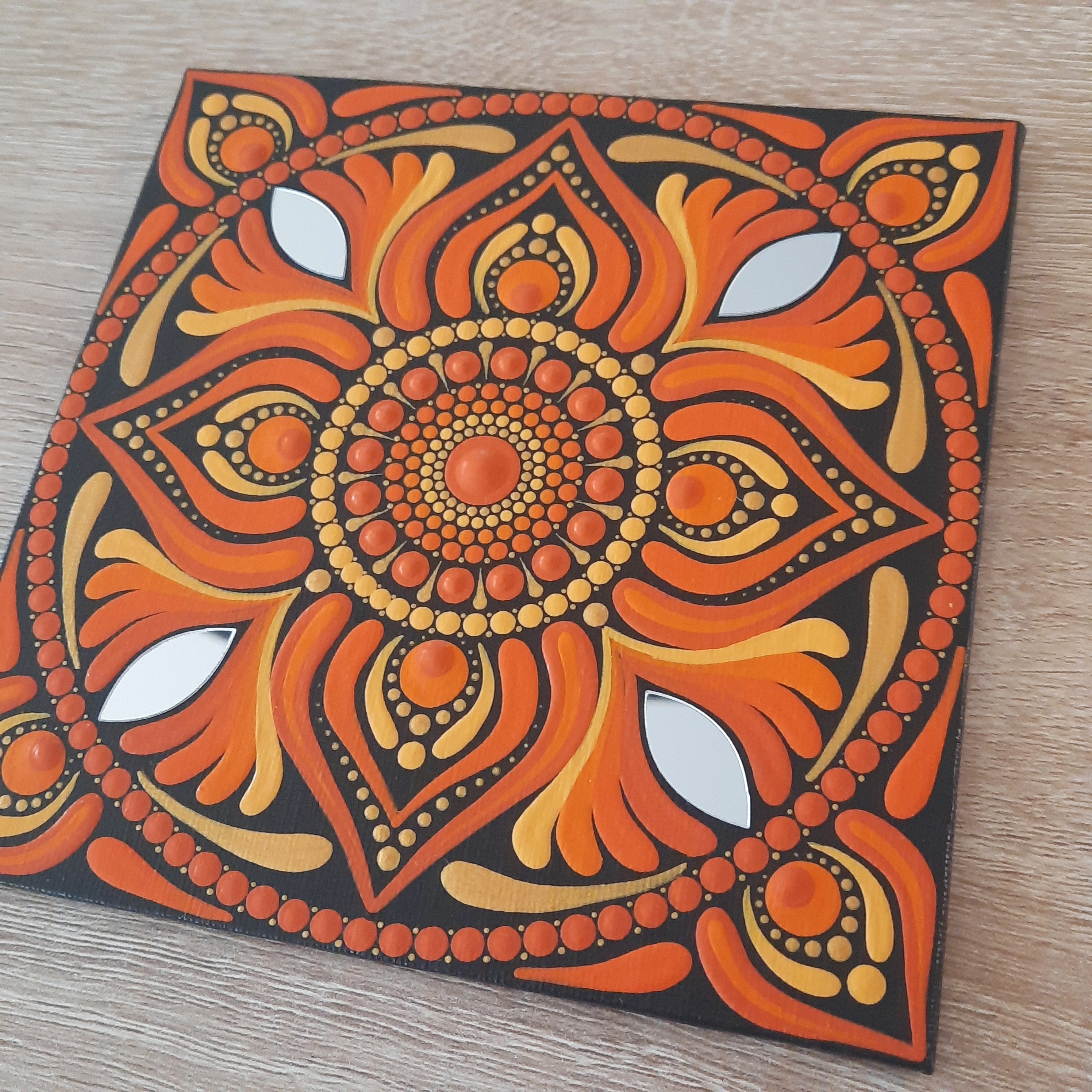 6" Orange Mandala