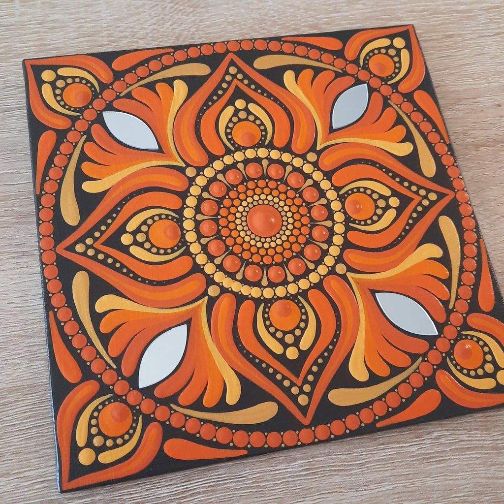 6" Orange Mandala