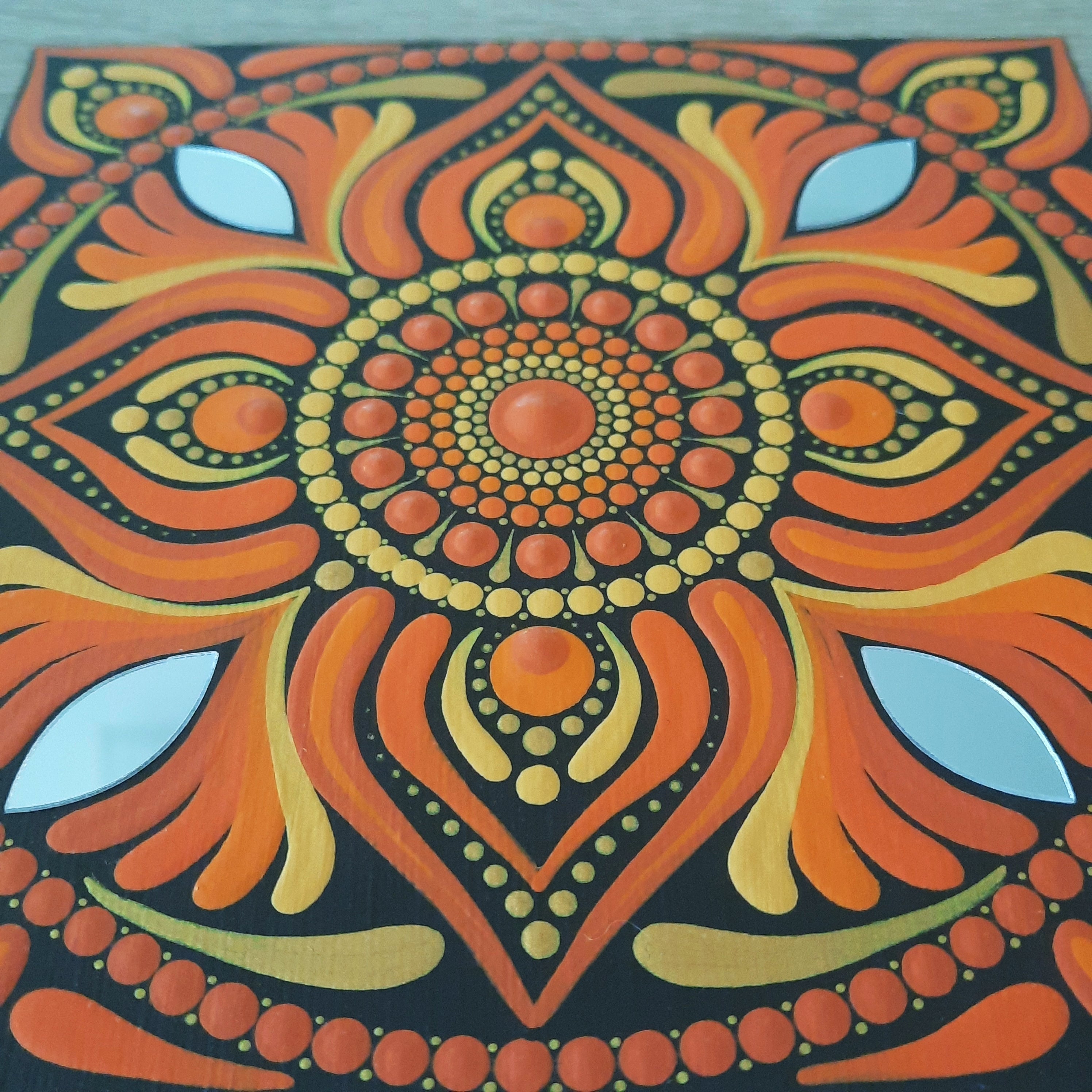 6" Orange Mandala