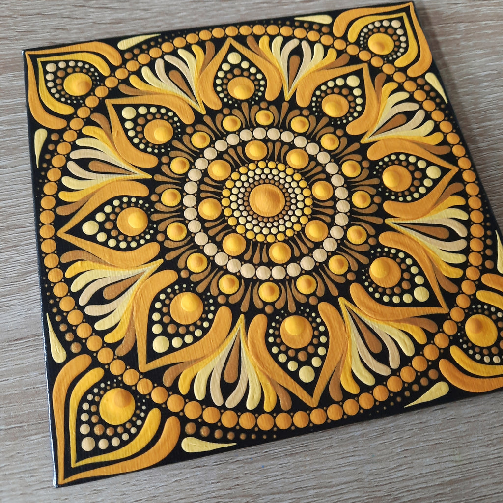 6" Yellow Mandala