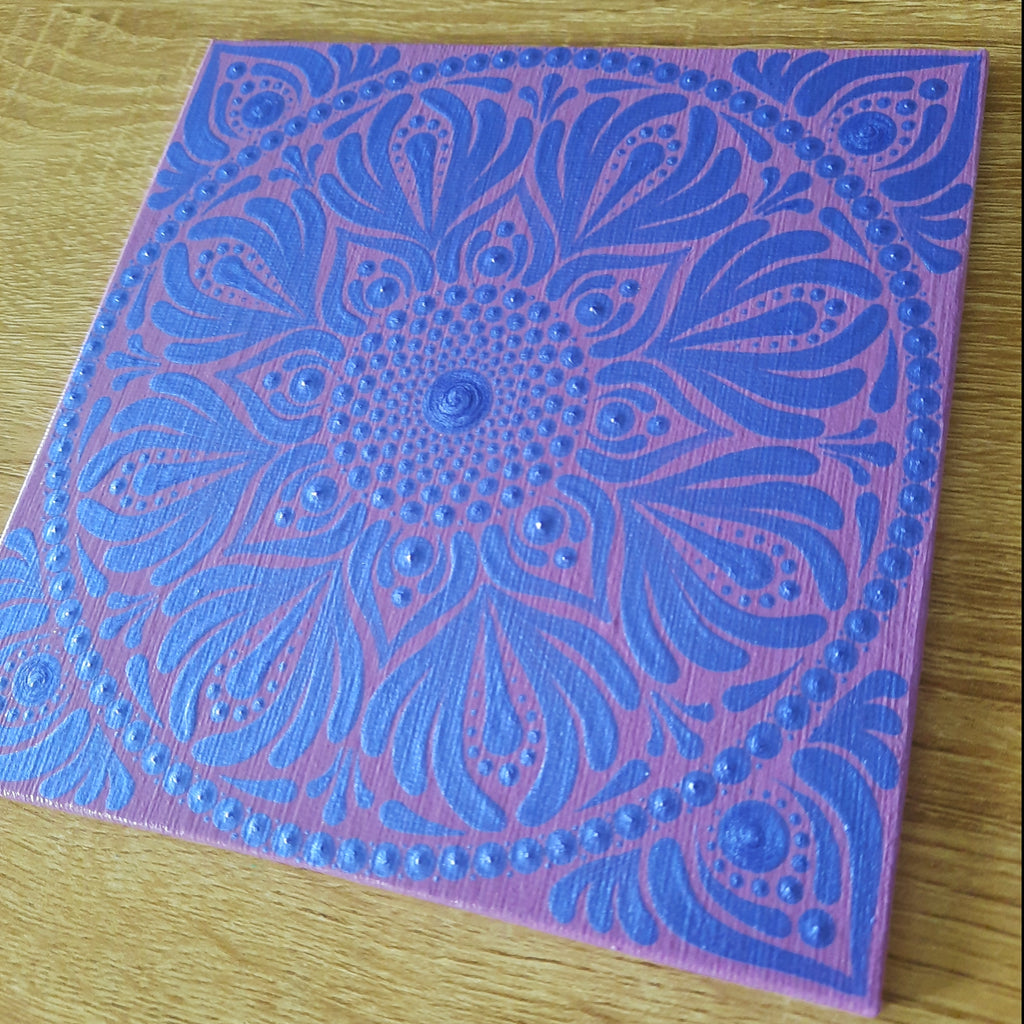 6" Metallic Indigo Mandala