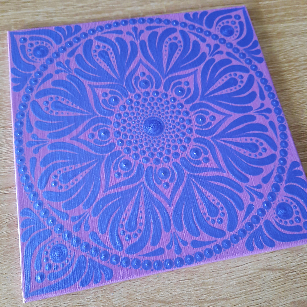 6" Metallic Indigo Mandala