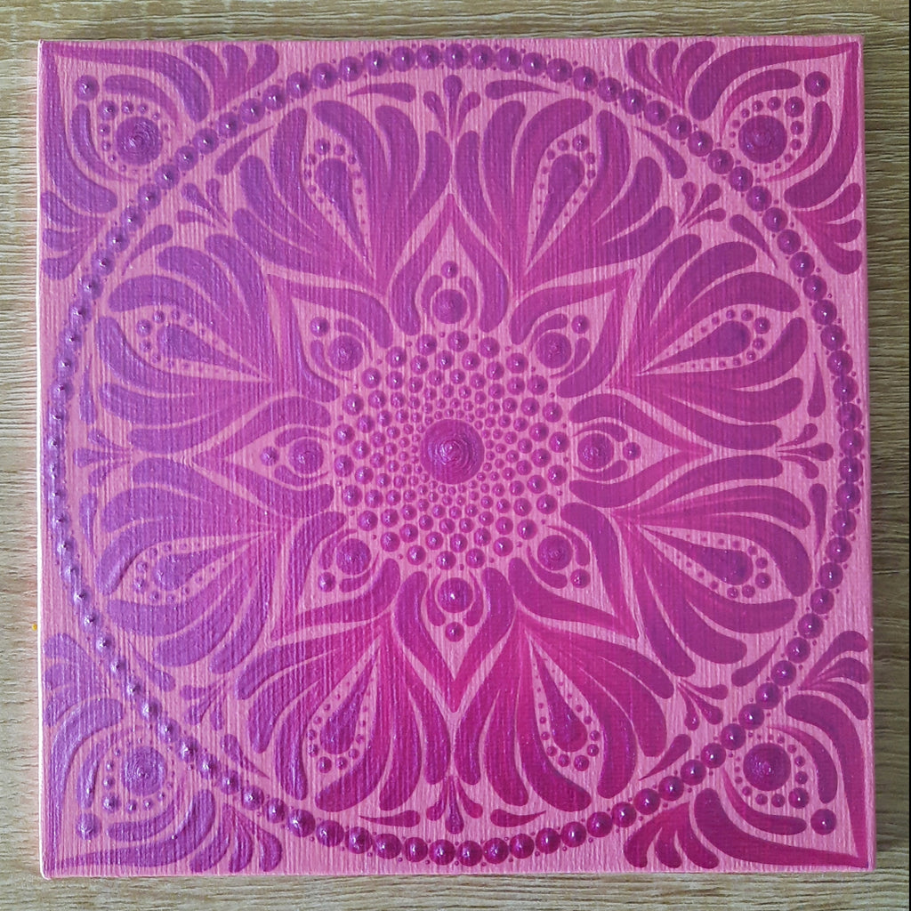 6" Metallic Pink Mandala