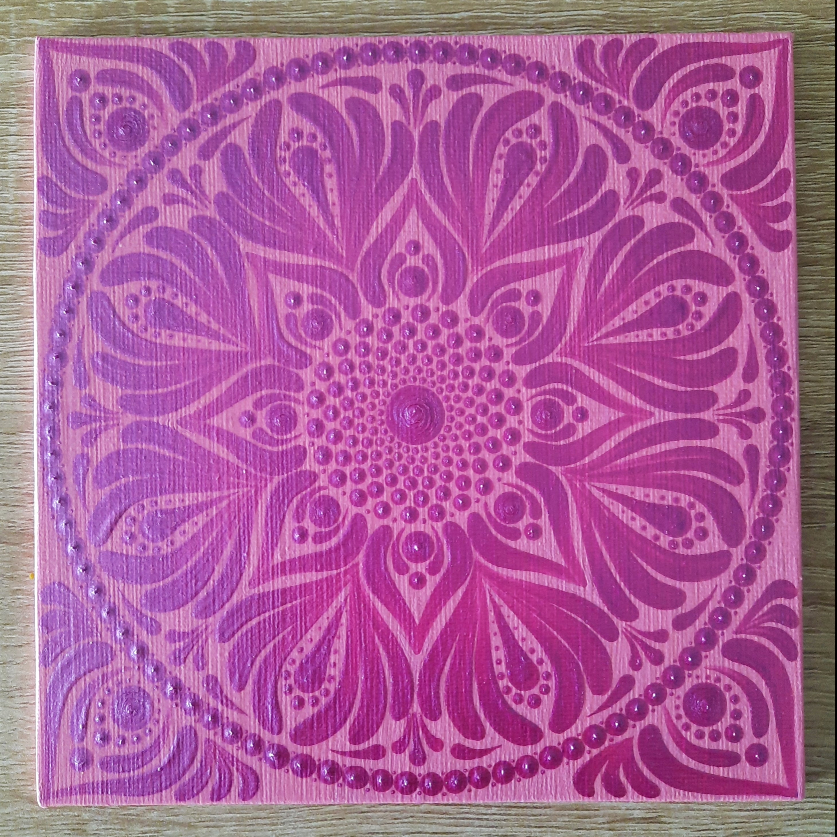 6" Metallic Pink Mandala
