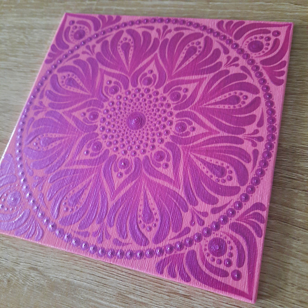 6" Metallic Pink Mandala