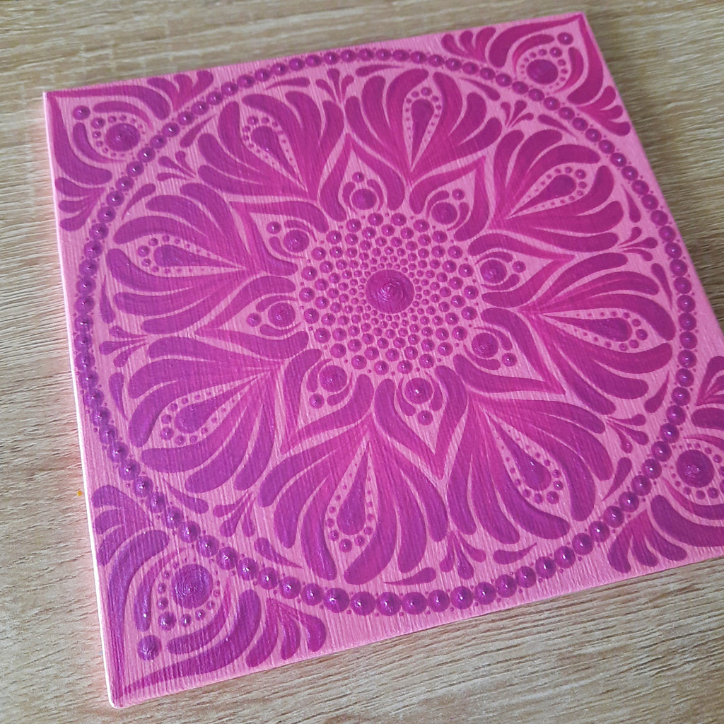 6" Metallic Pink Mandala