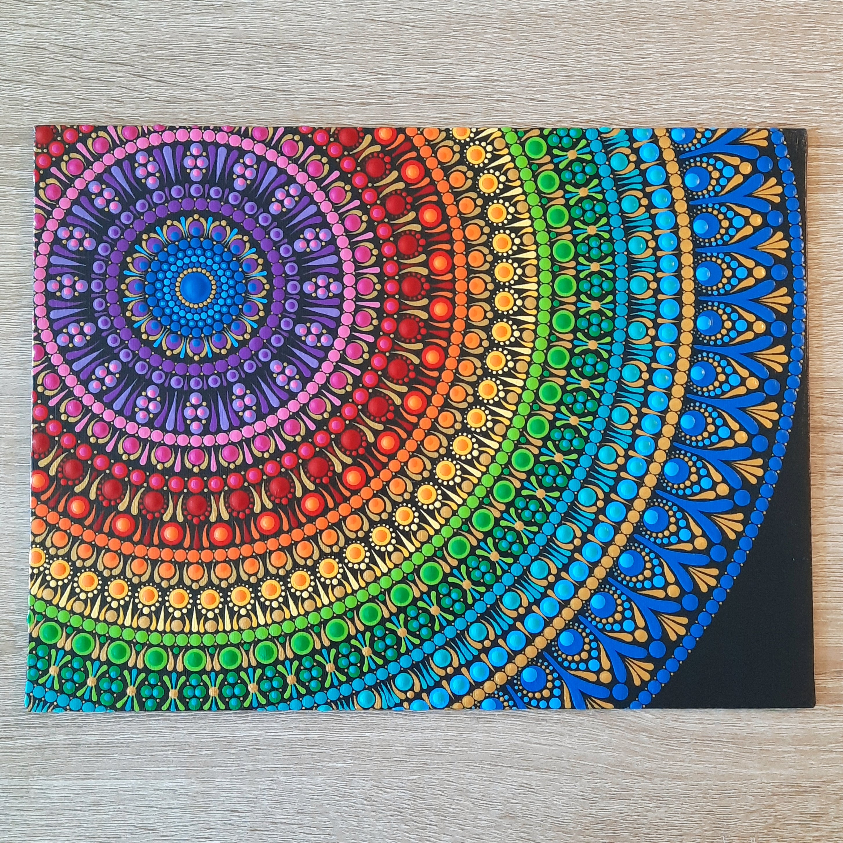9x12" Rainbow Mandala