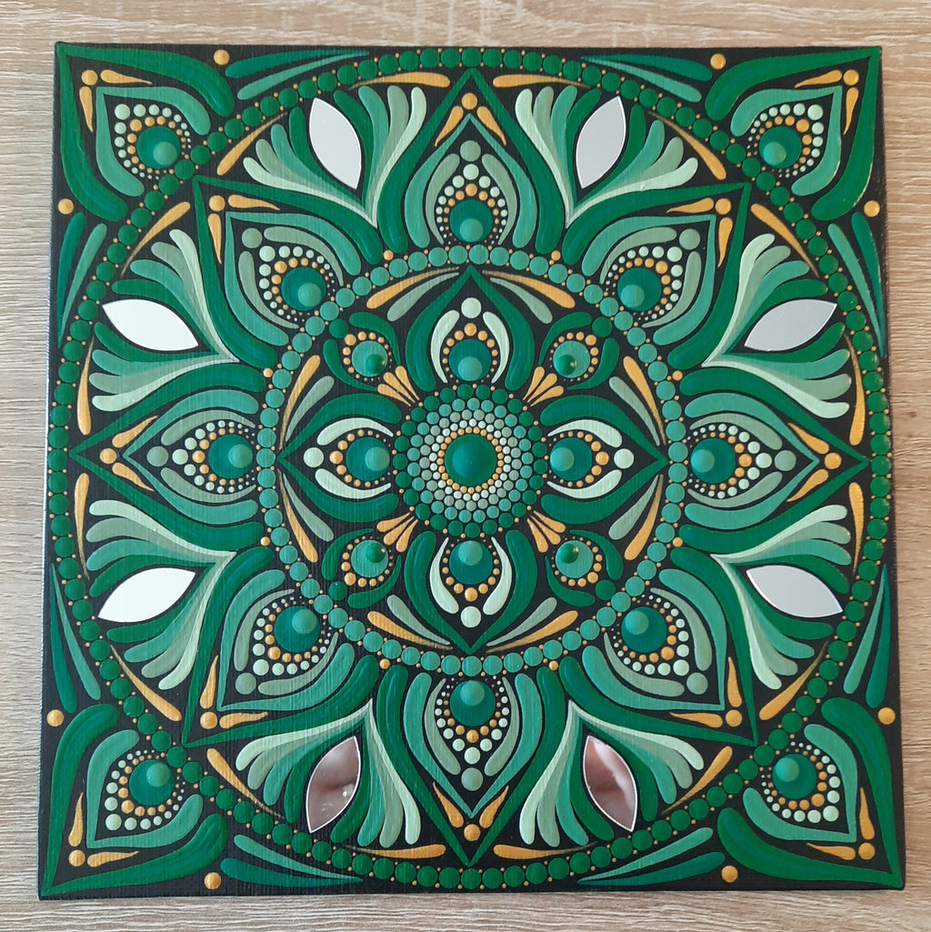 8" Earthy Green Mandala