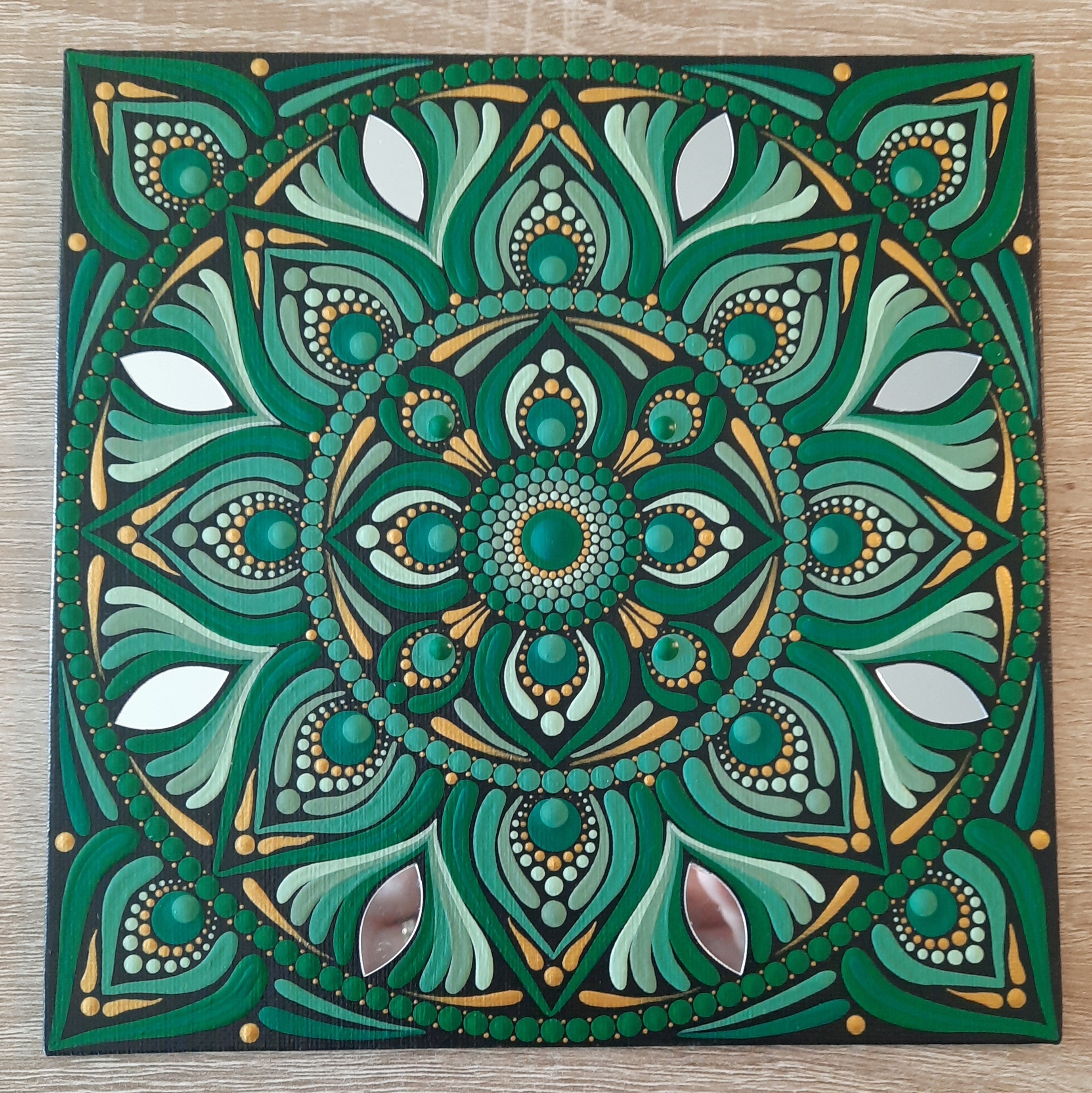 8" Earthy Green Mandala