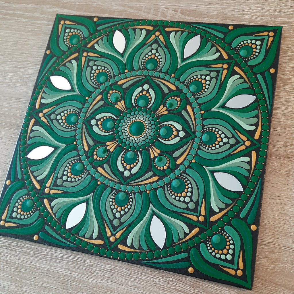 8" Earthy Green Mandala