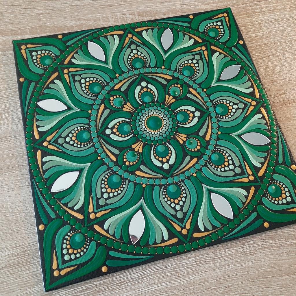 8" Earthy Green Mandala