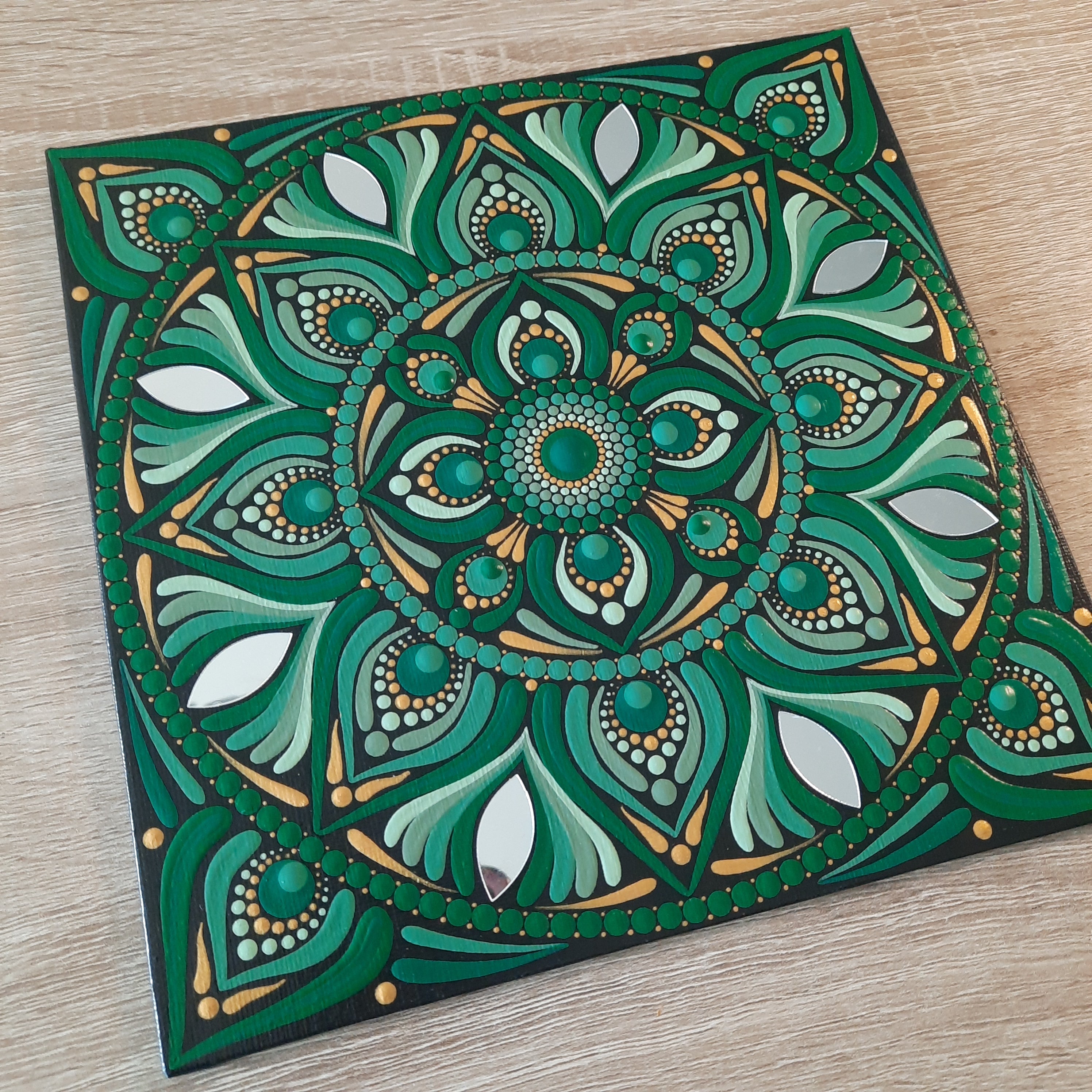 8" Earthy Green Mandala