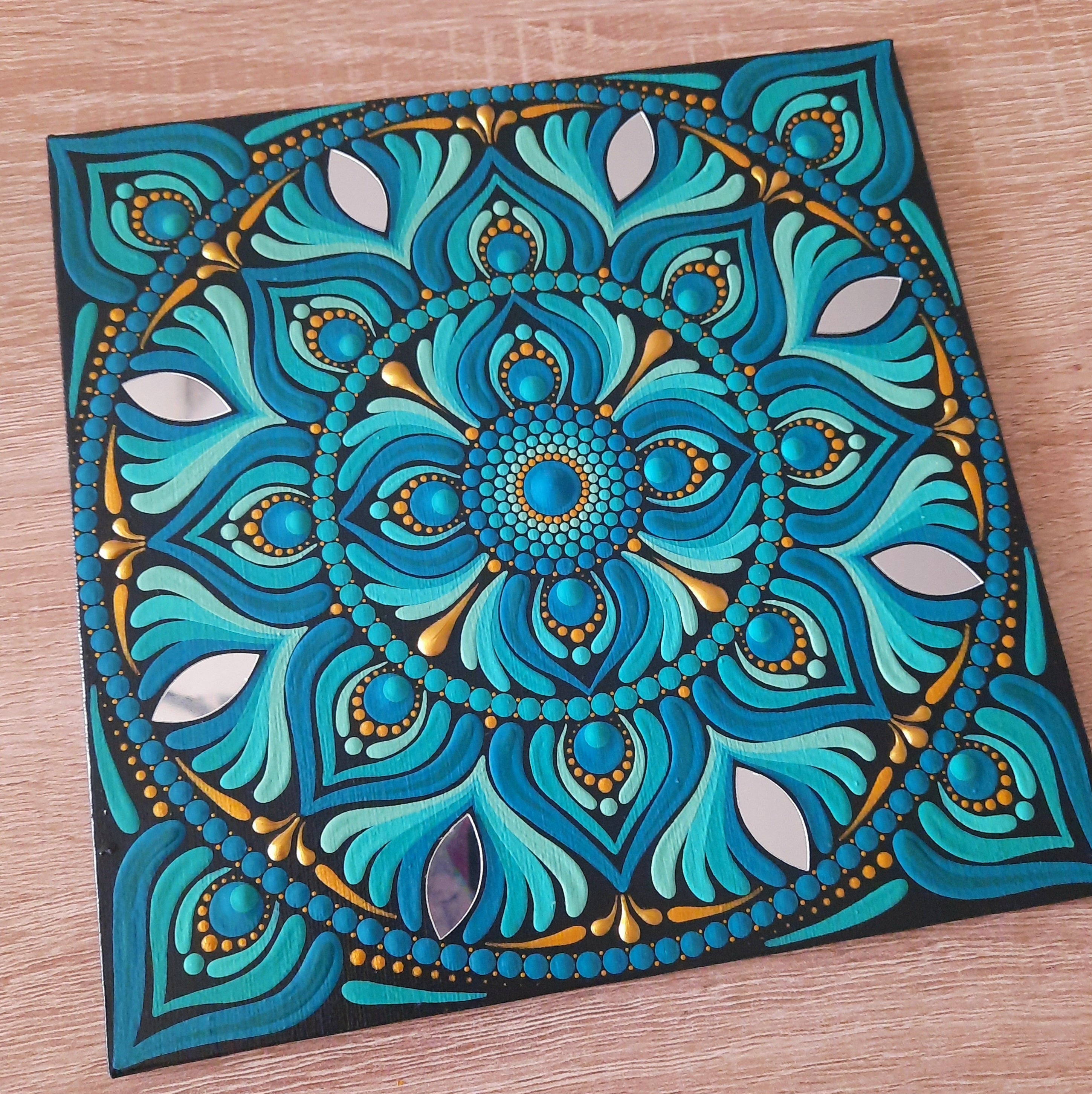 8" Teal Mandala