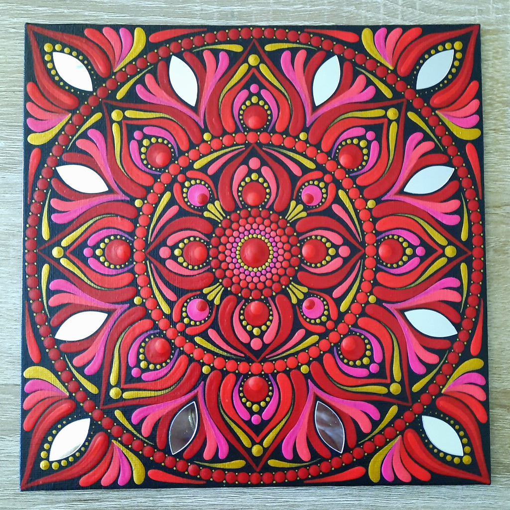 8" Red Mandala