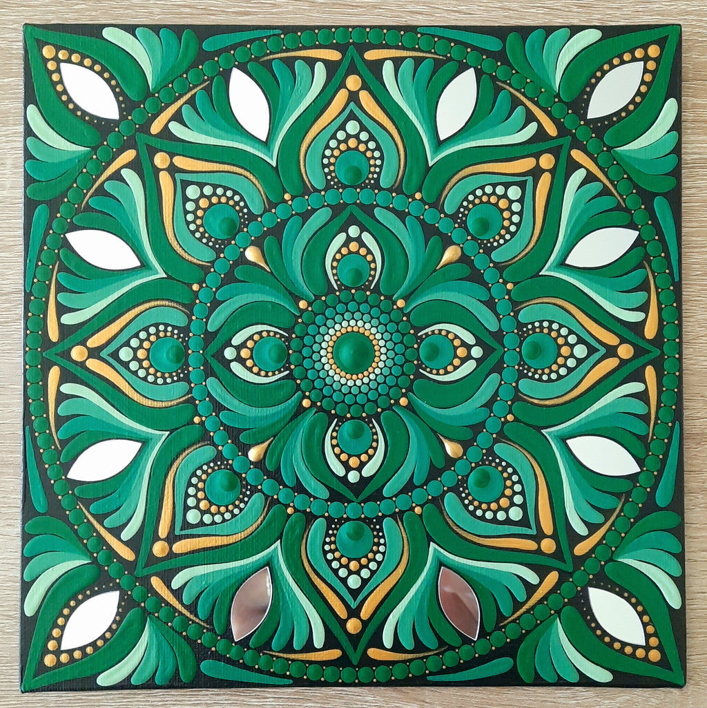 8" Earthy Green Mandala