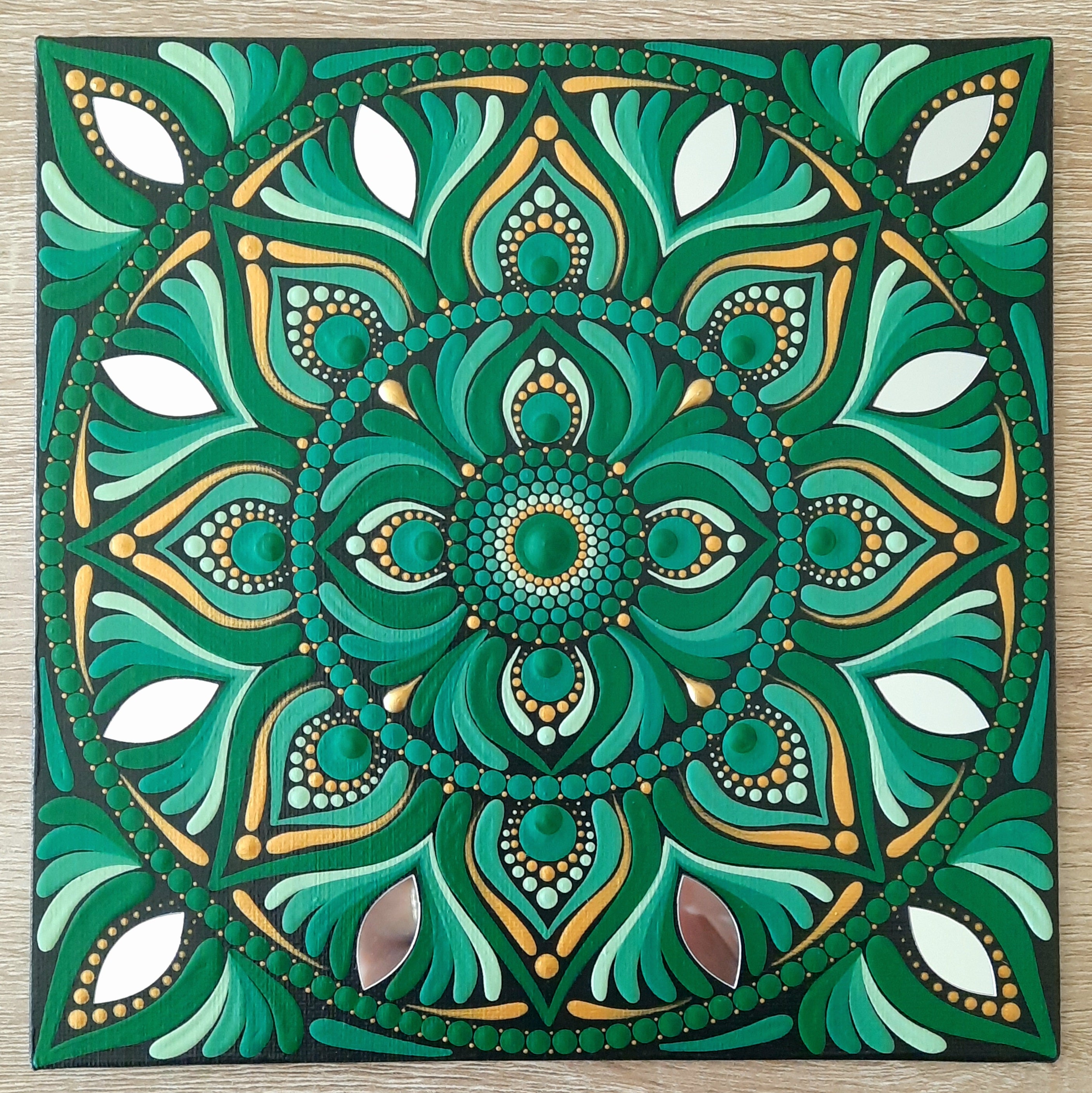 8" Earthy Green Mandala