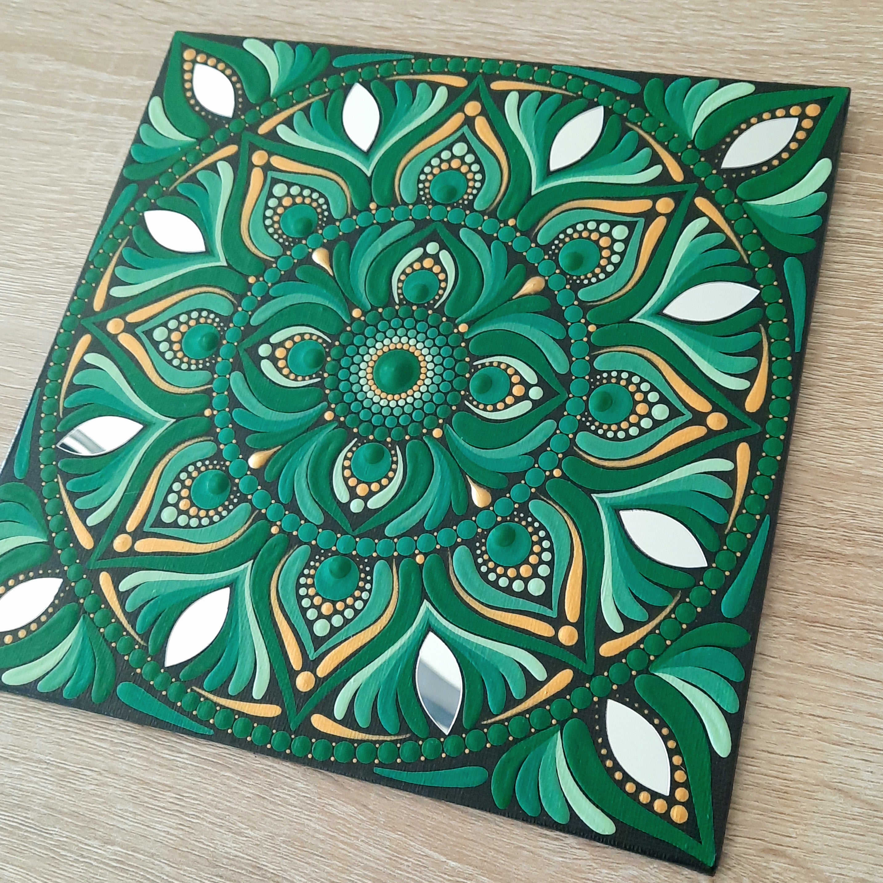 8" Earthy Green Mandala