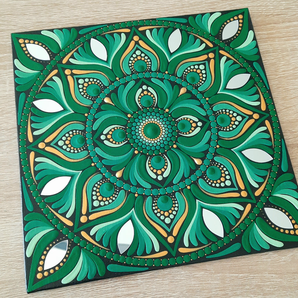 8" Earthy Green Mandala