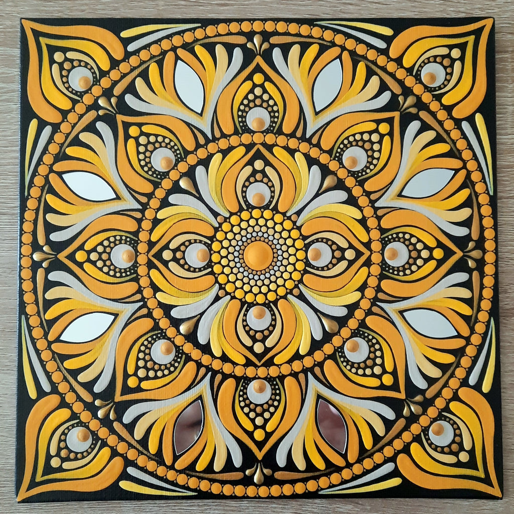8" Yellow Mandala