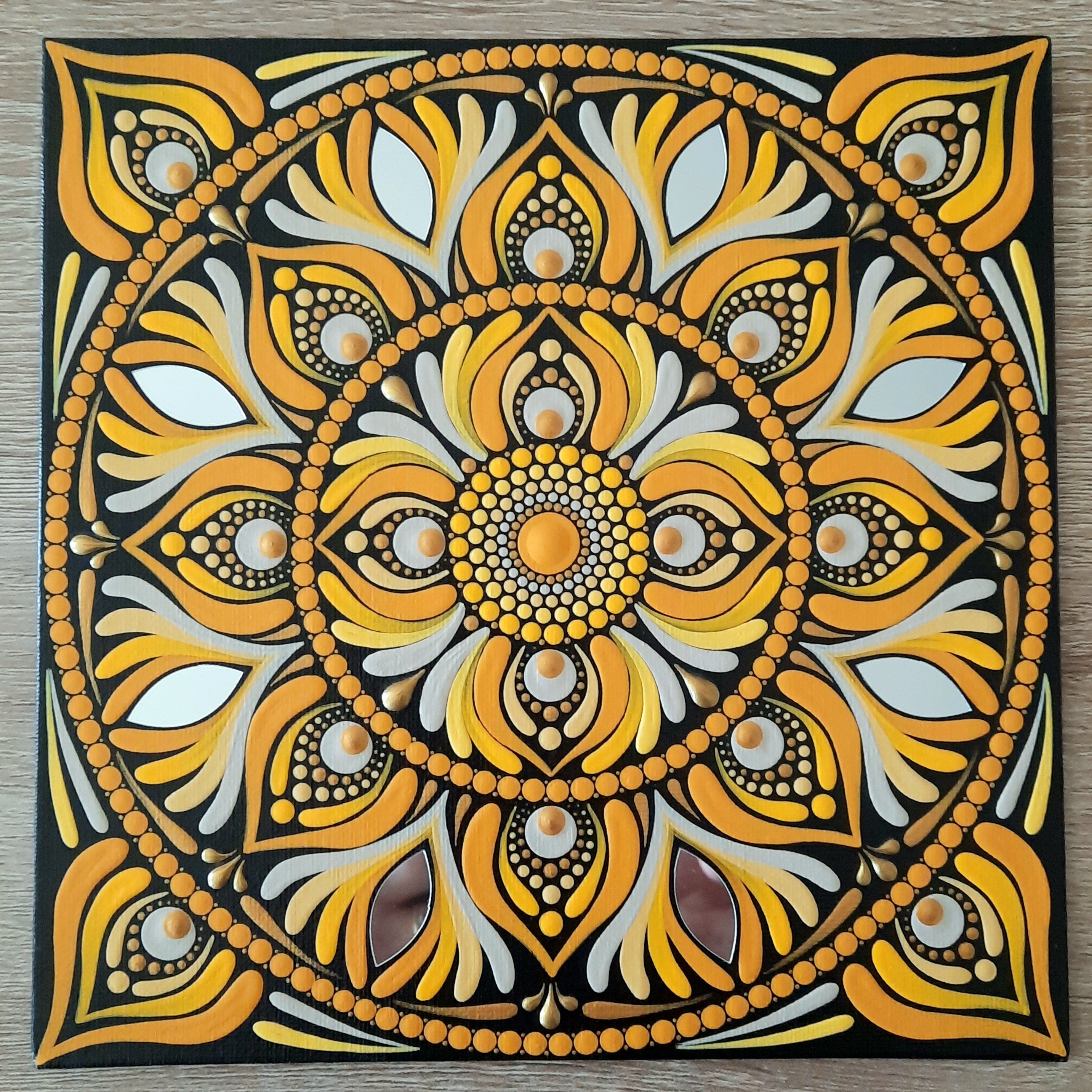 8" Yellow Mandala