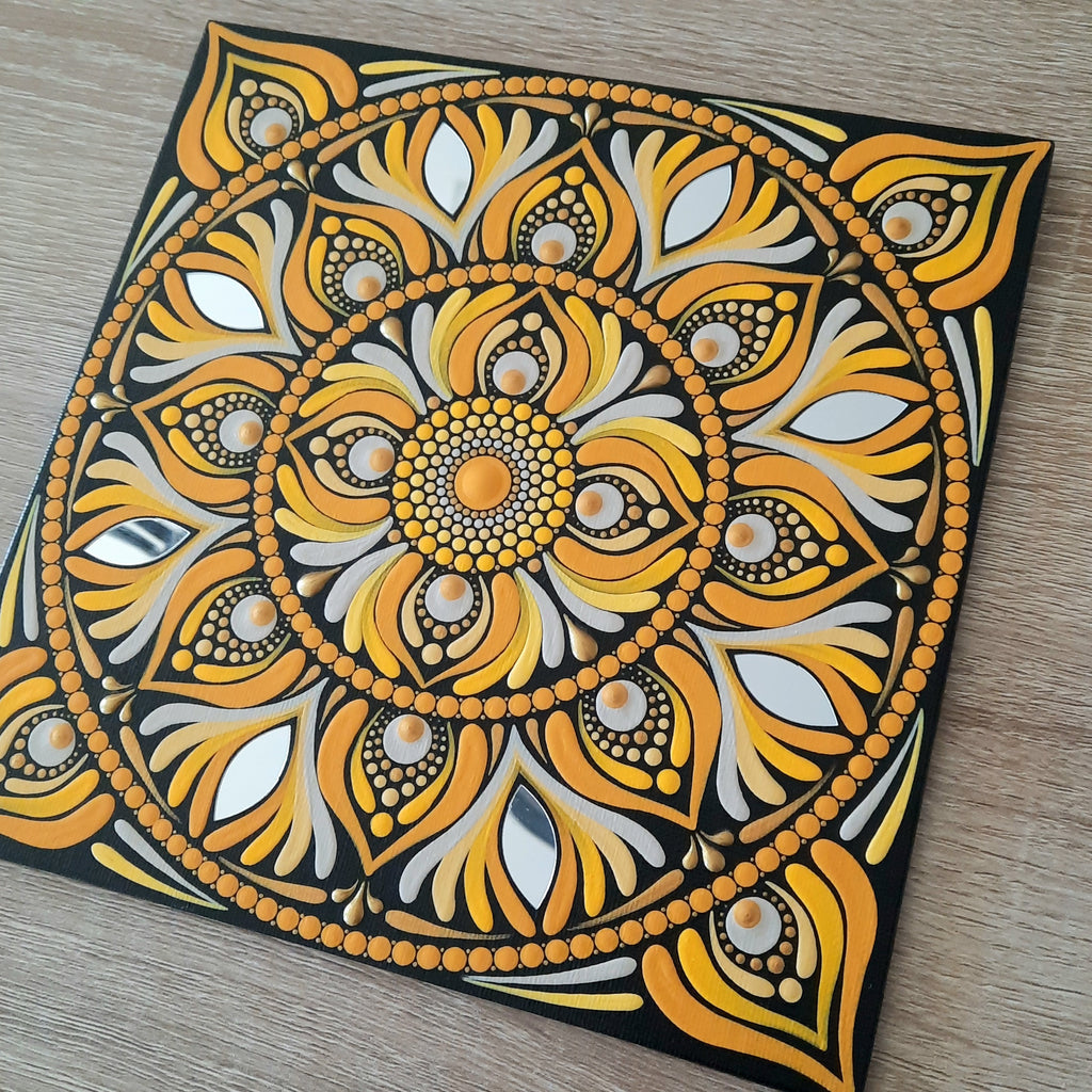 8" Yellow Mandala
