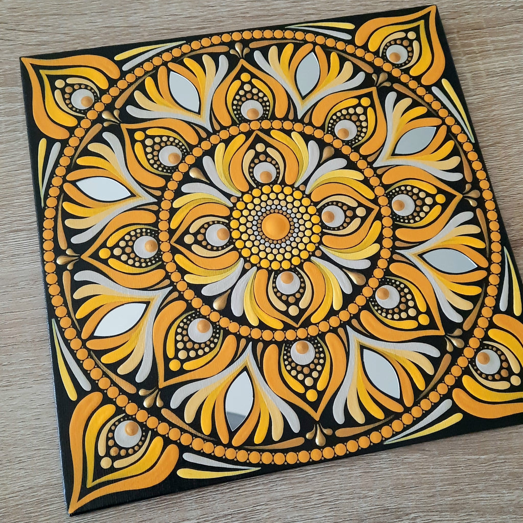 8" Yellow Mandala