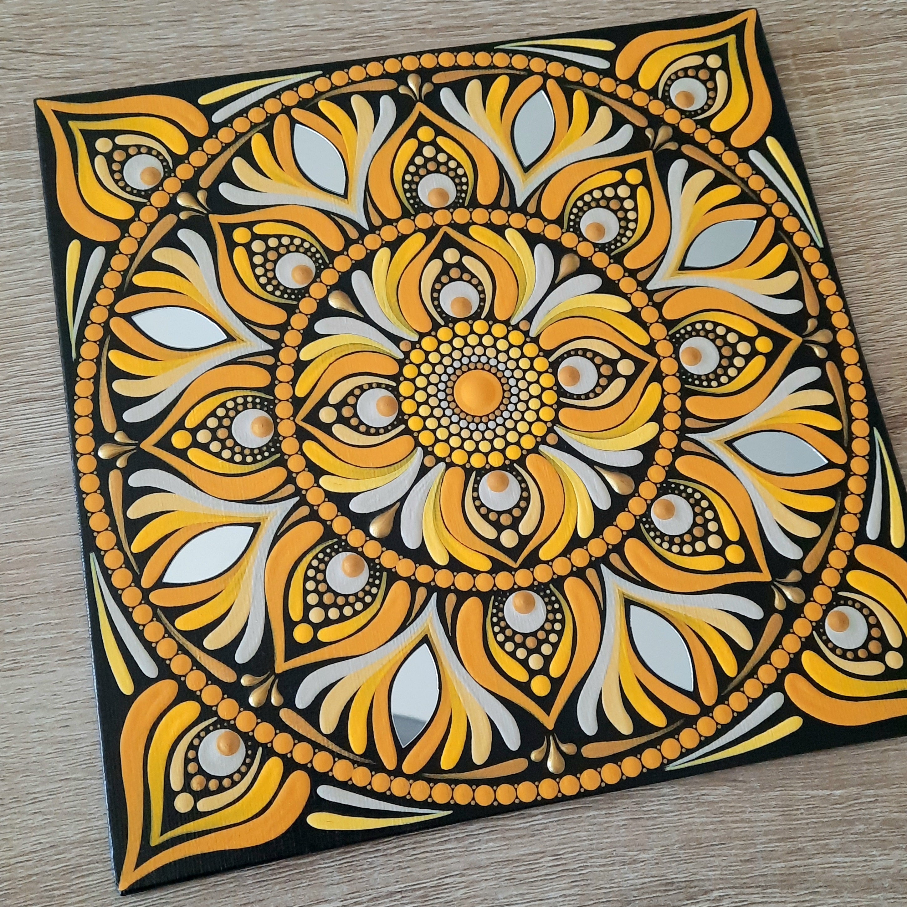 8" Yellow Mandala