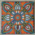 8" Teal & Rust Mandala