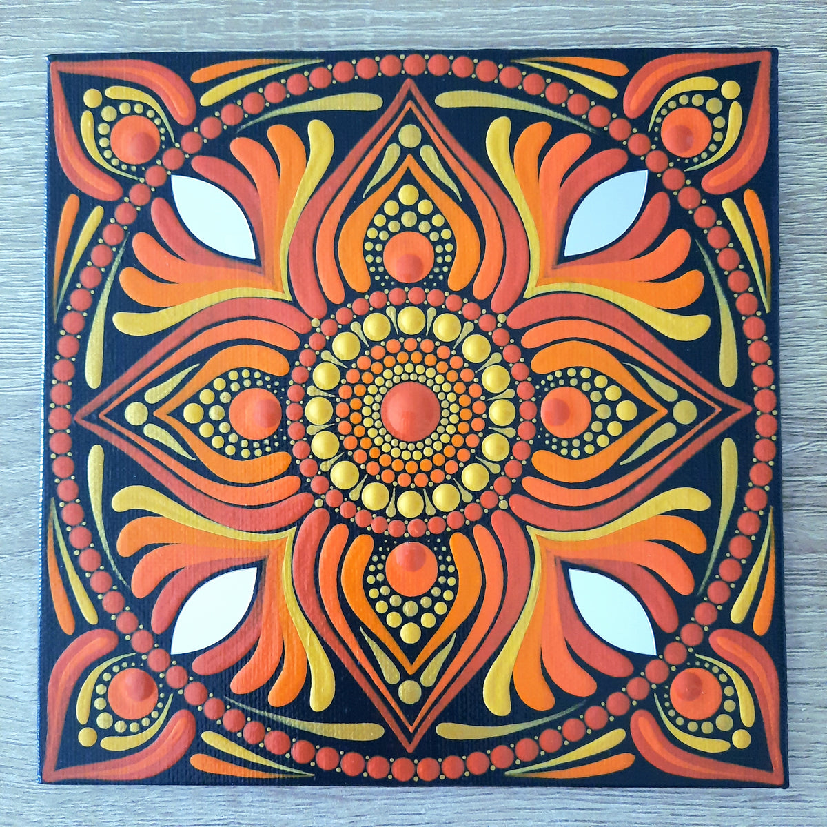 6" Orange Mandala