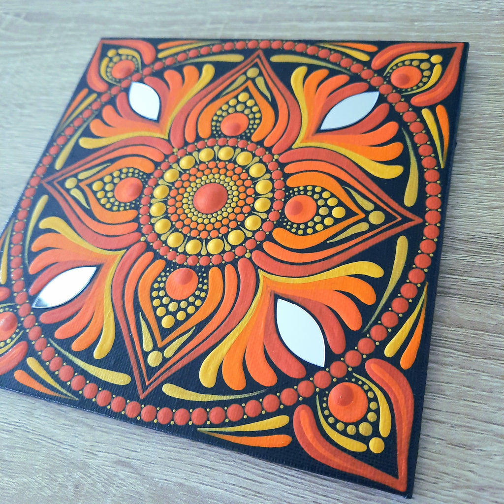 6" Orange Mandala