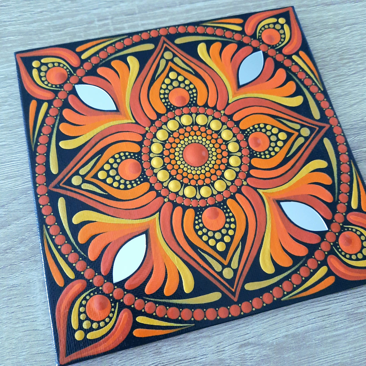 6" Orange Mandala