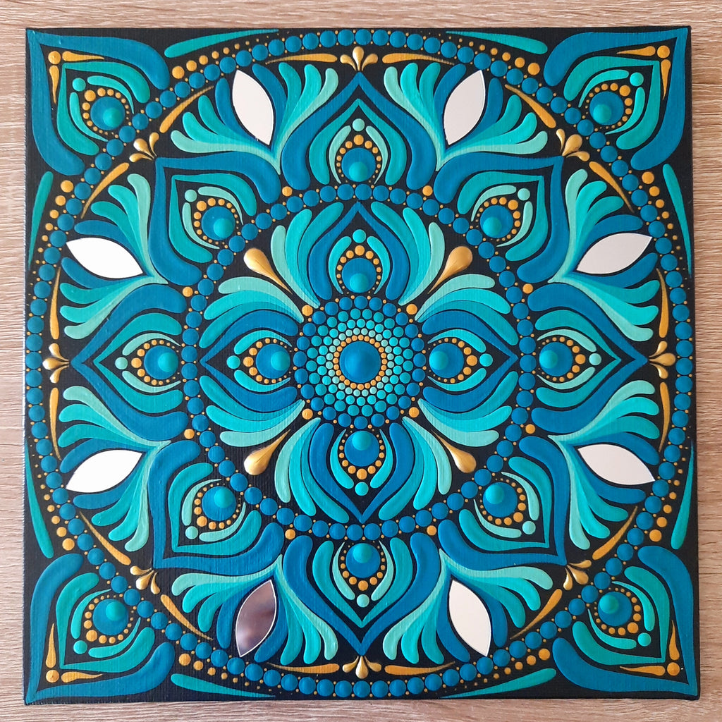 8" Teal Mandala