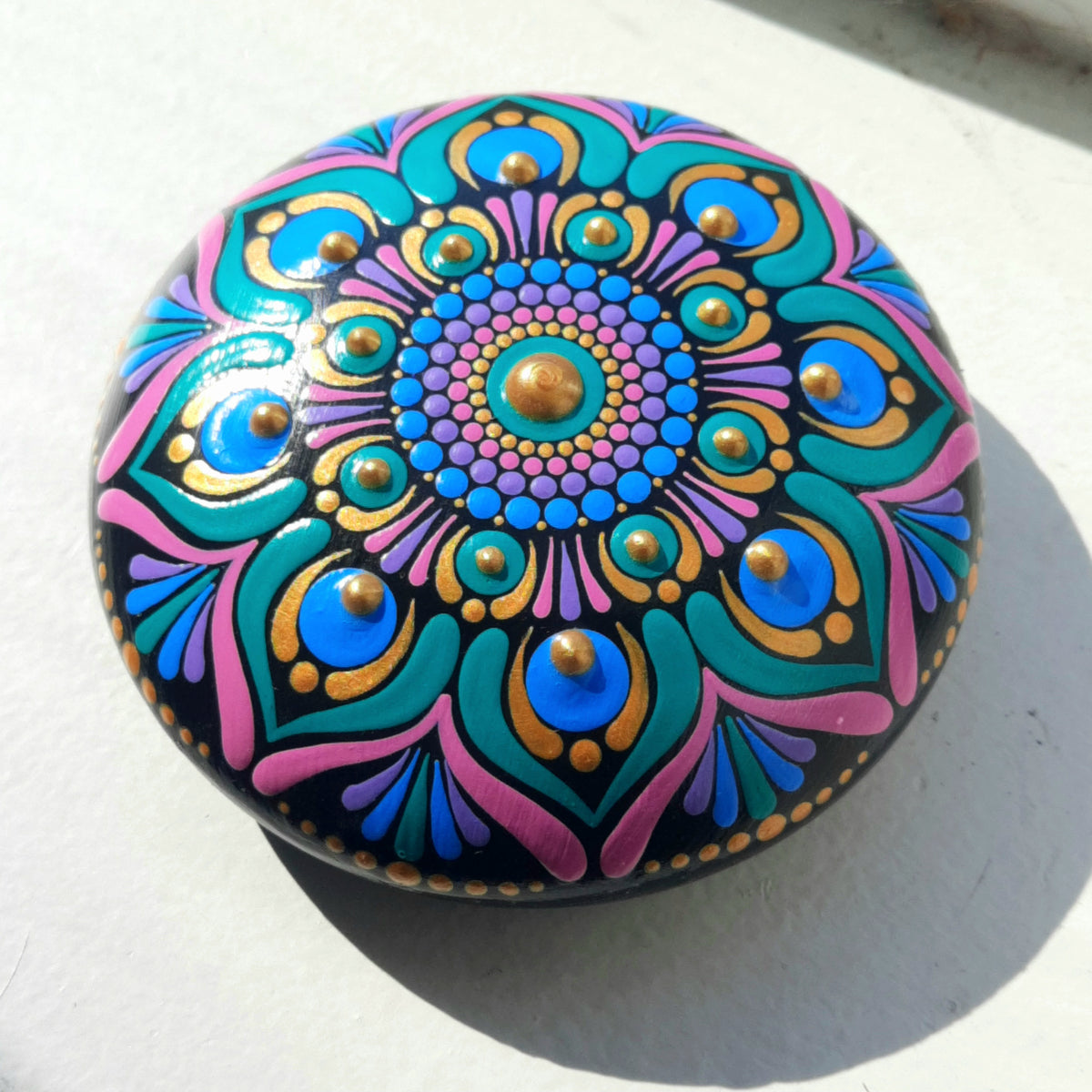 4" Glitz Mandala Stone