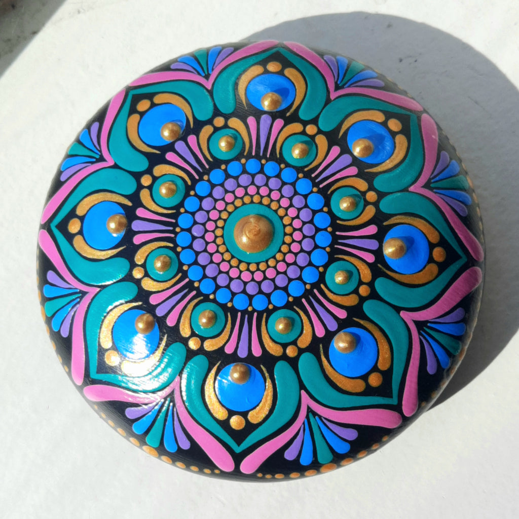 4" Glitz Mandala Stone