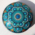 4" Teal Mandala Stone