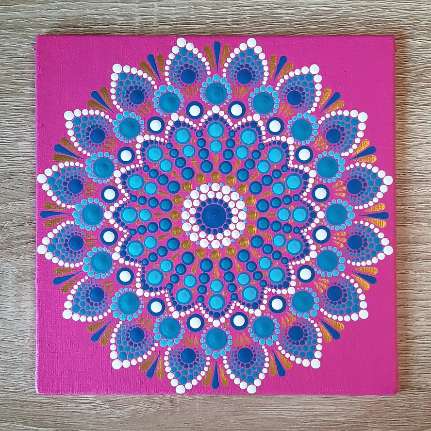 6" Pink & Turquoise Mandala