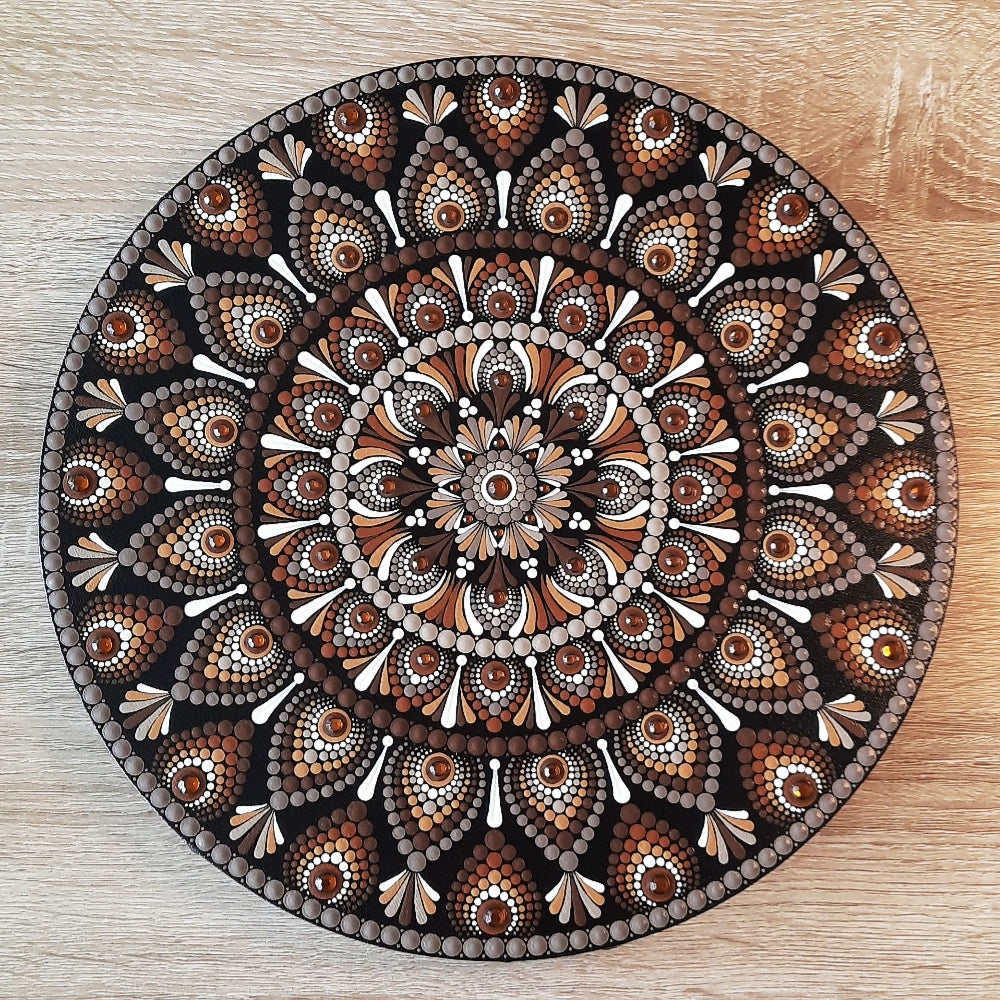 12" Brown Beige Mandala