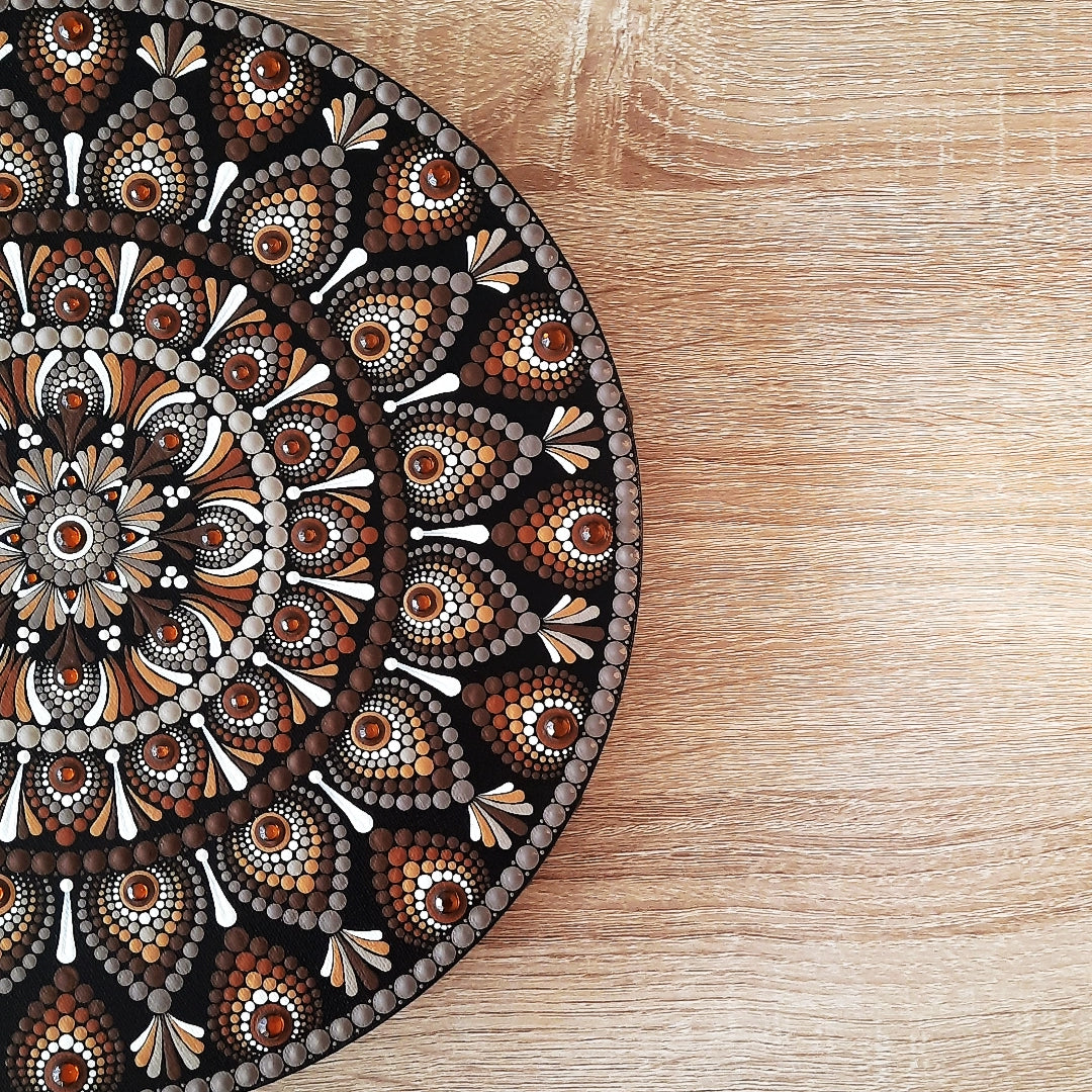 12" Brown Beige Mandala